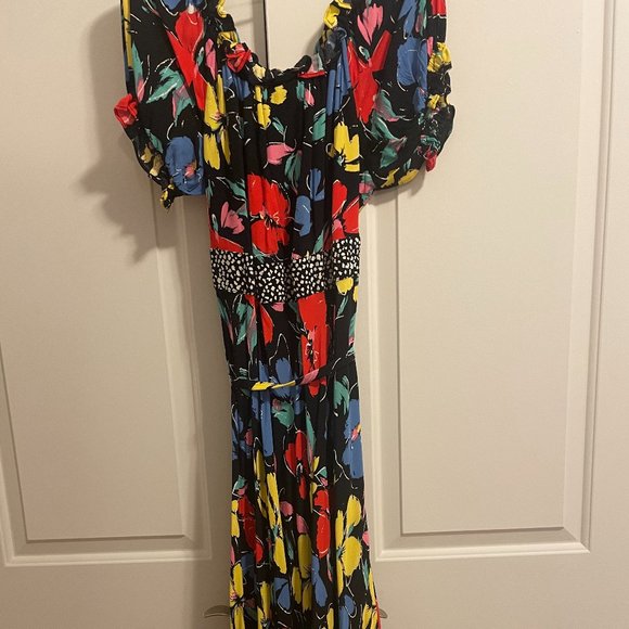 RIXO For Target Black Floral Off the Shoulder Puff Sleeve Maxi Dress - Picture 7 of 9